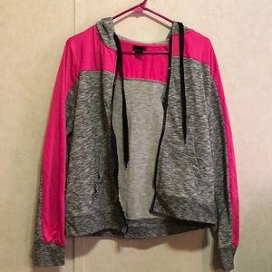 pink and grey track jacket